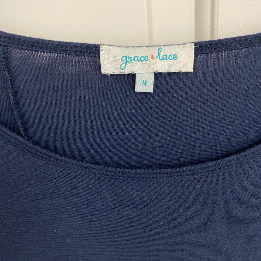 Grace and lace slouch top navy